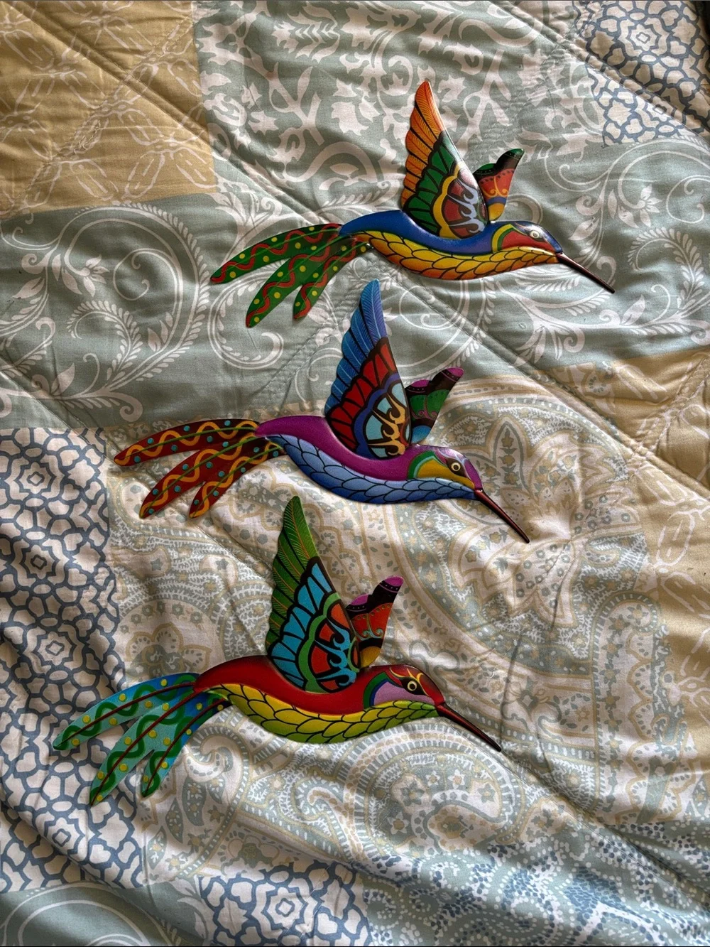 Vibrant Multicolor Hummingbird Wall Decor